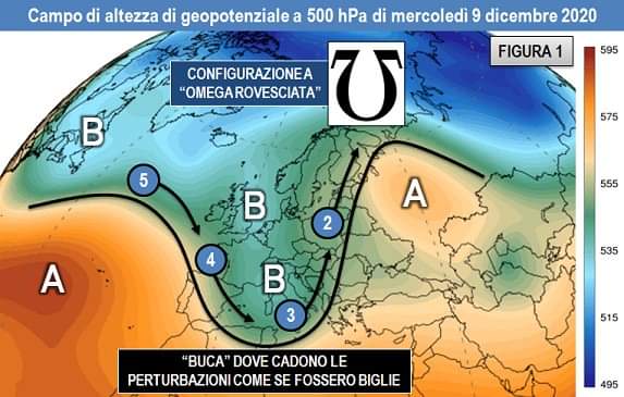 Altezze geopotenziali del 9 Dicembre 2020