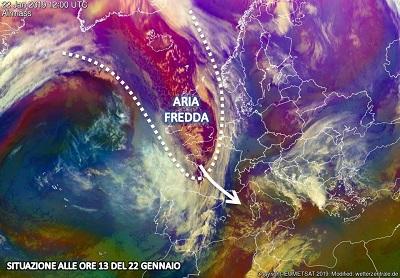 Fig. 1: immagine satellitare del 22 gennaio, ore 13