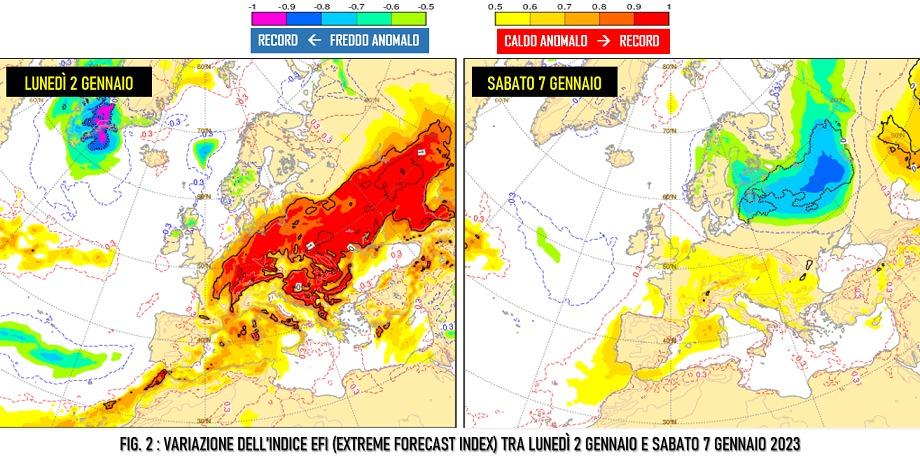 Indice EFI dal 2 al 7 gennaio 2023