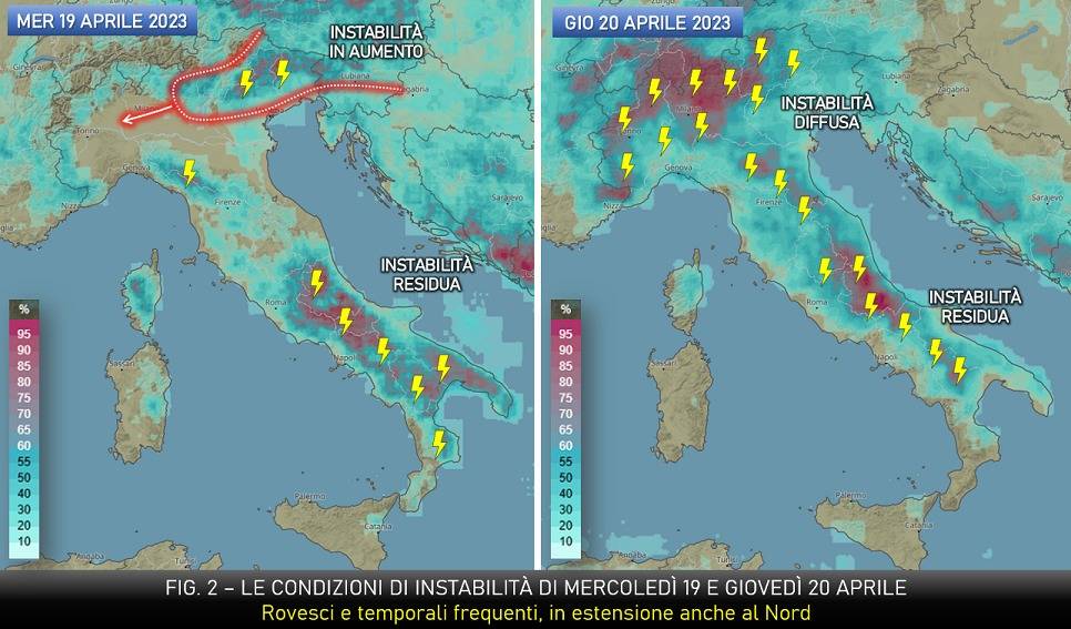 Instabilità prevista per il 19-20 aprile 2023