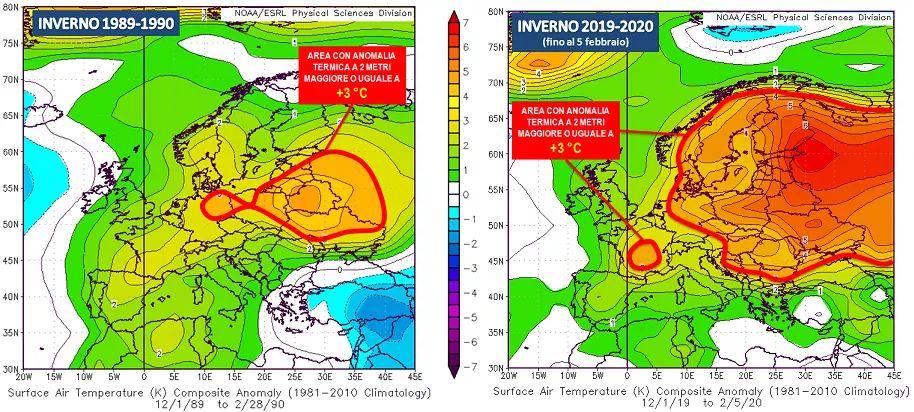 Inverno 1990 contro inverno 2020