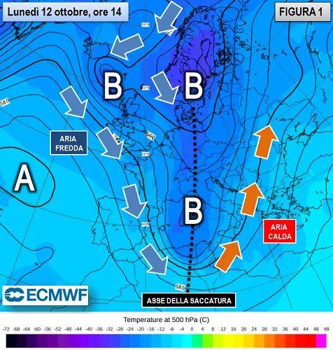 Mappe previsione lunedì 12 ottobre 2020 - Figura 1
