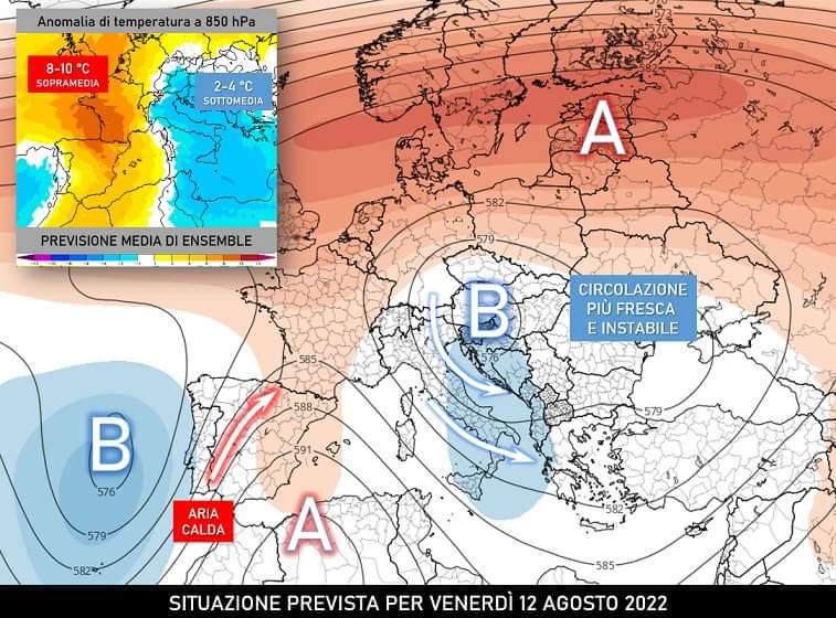 Mappa di previsione per il 12 Agosto 2022