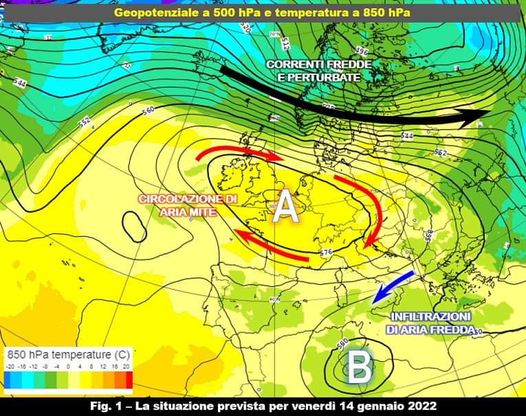 Mappa previsione 14 Gennaio 2022