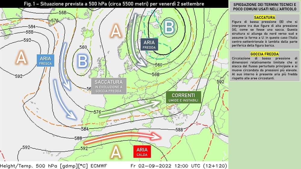 Mappa di previsione per il 2 Settembre 2022