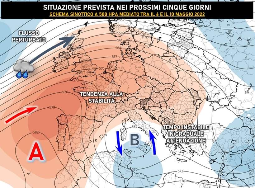 Mappa di previsione per il periodo 6-10 Maggio 2022