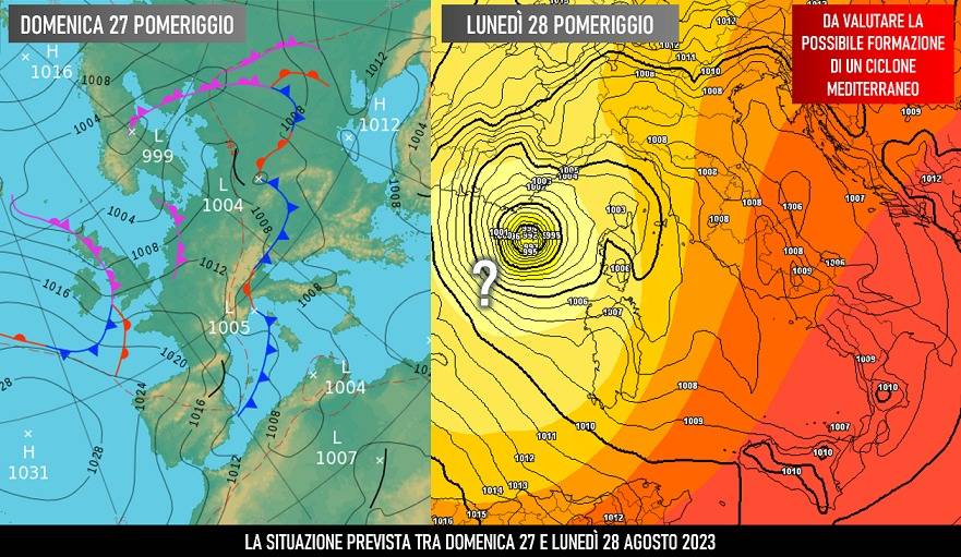 Mappa attesa per il 27-28 agosto 2023