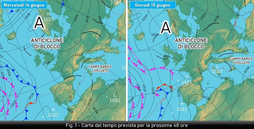 Mappa di previsione per il 14 e 15 Giugno 2023