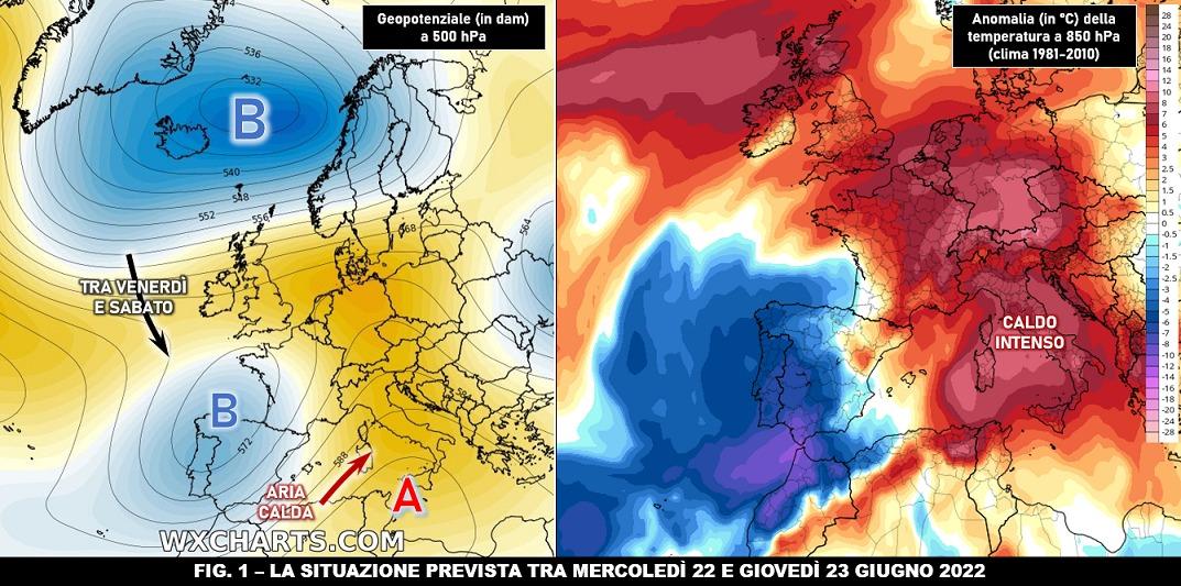 Mappa di previsione per il 22 e 23 Giugno 2022