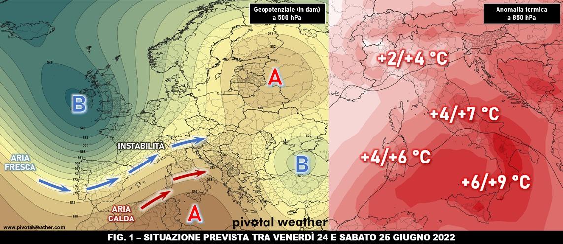 Mappa di previsione per il 24 e 25 Giugno 2022