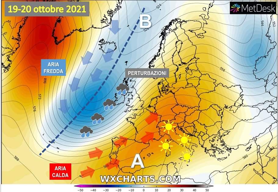 Mappa prevista per il 18 e 19 Ottobre 2021