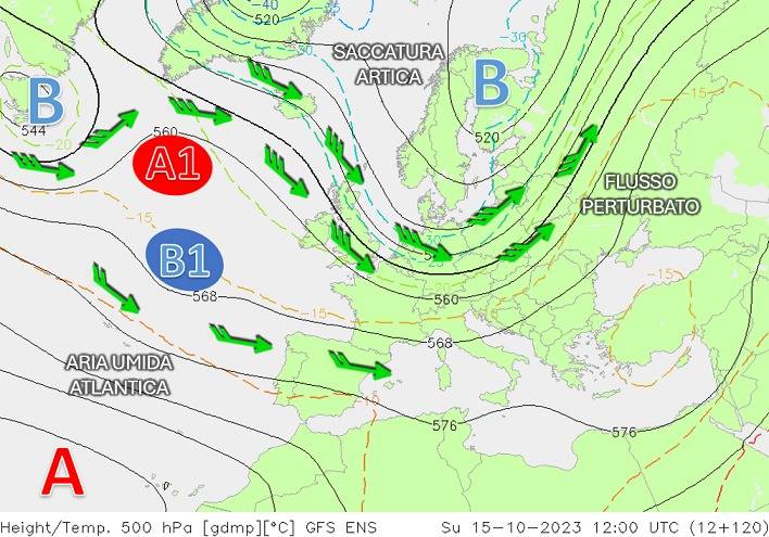 Mappa di previsione per il 15 ottobre 2023