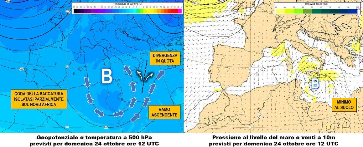 Mappa sinottica per il 24 Ottobre 2021