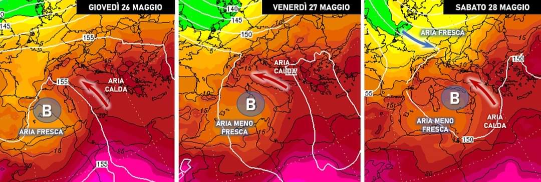 Mappa previste per il 26-27-28 Maggio 2022