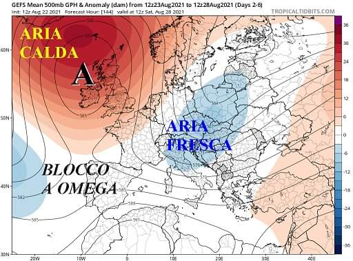 Proiezione media per il 23-28 Agosto 2021