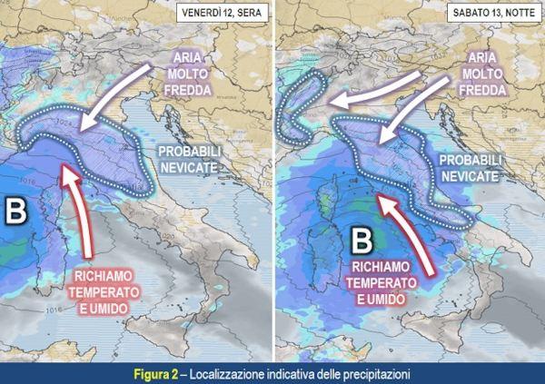 Nevicate attese tra il 12 sera e il 13 notte