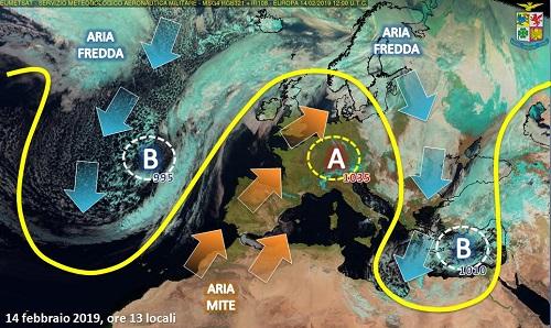 Situazione alle ore 13 del 14 febbraio