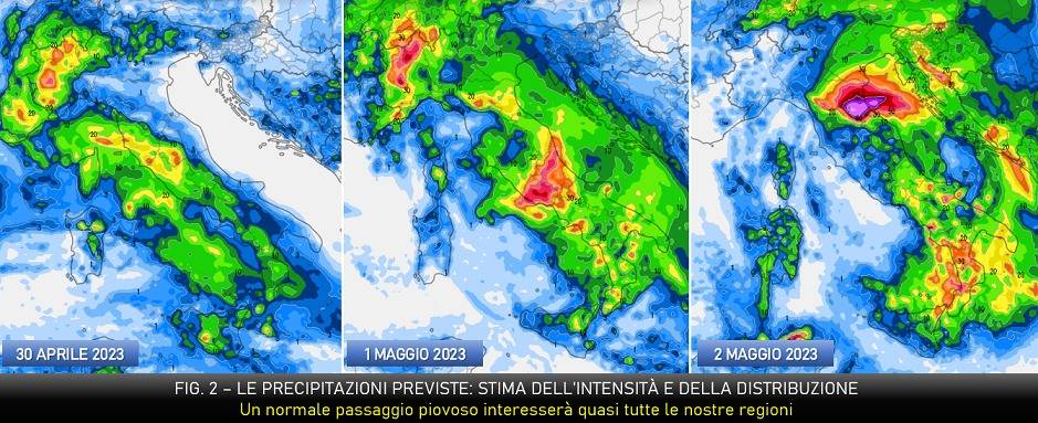 Piogge attese fino al 2 Maggio 2023