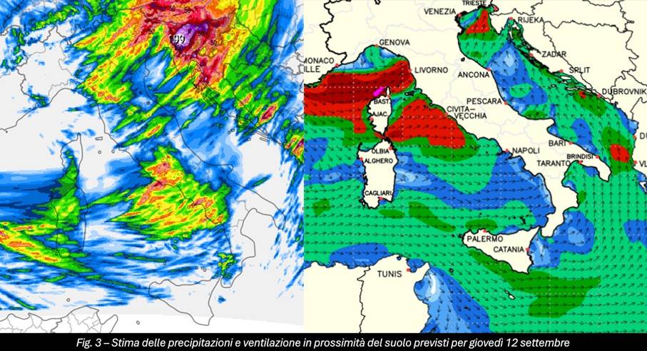 Piogge e venti attesi per il 12 Settembre 2024