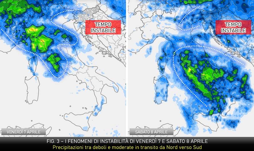 Piogge attese per il 7-8 aprile 2023