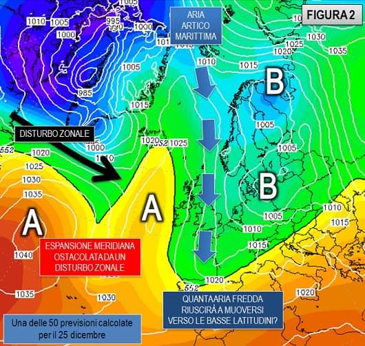Uno dei possibili scenari calcolati dal modello per il 25 Dicembre