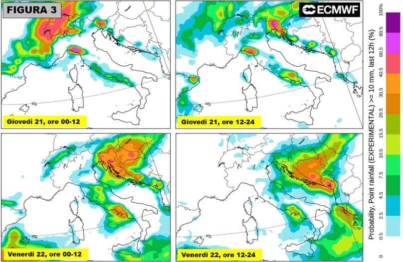 Precipitazioni per il 21 e 22 Ottobre 2021