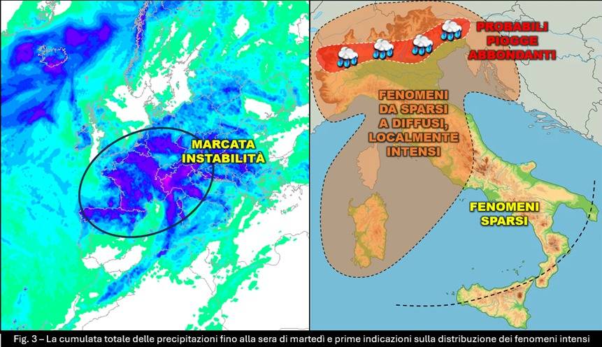 Precipitazioni attese entro il 21 maggio 2024