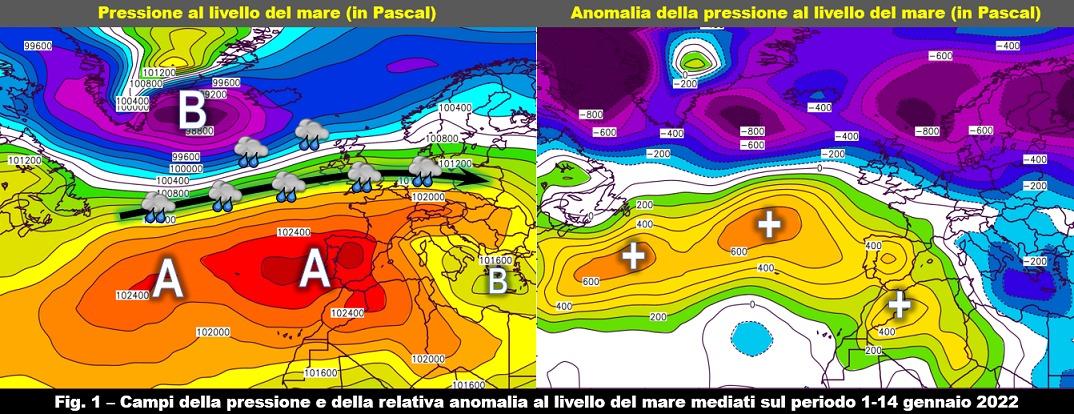 Pressione media 1-14 Gennaio 2022