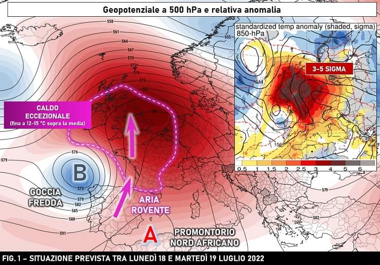 Previsione attesa per il 18-19 Luglio 2022 