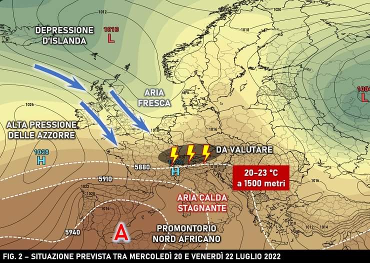 Previsione attesa per il 20-22 Luglio 2022 