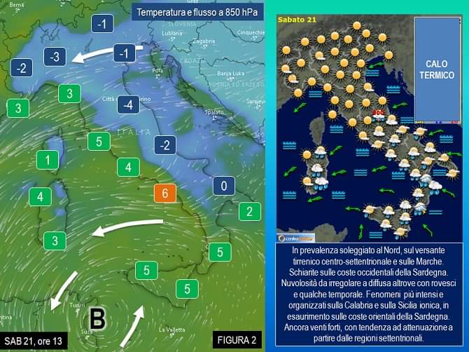 La previsione meteo per il 21 novembre 2020