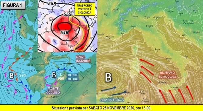 La previsione meteo per il 28 novembre 2020