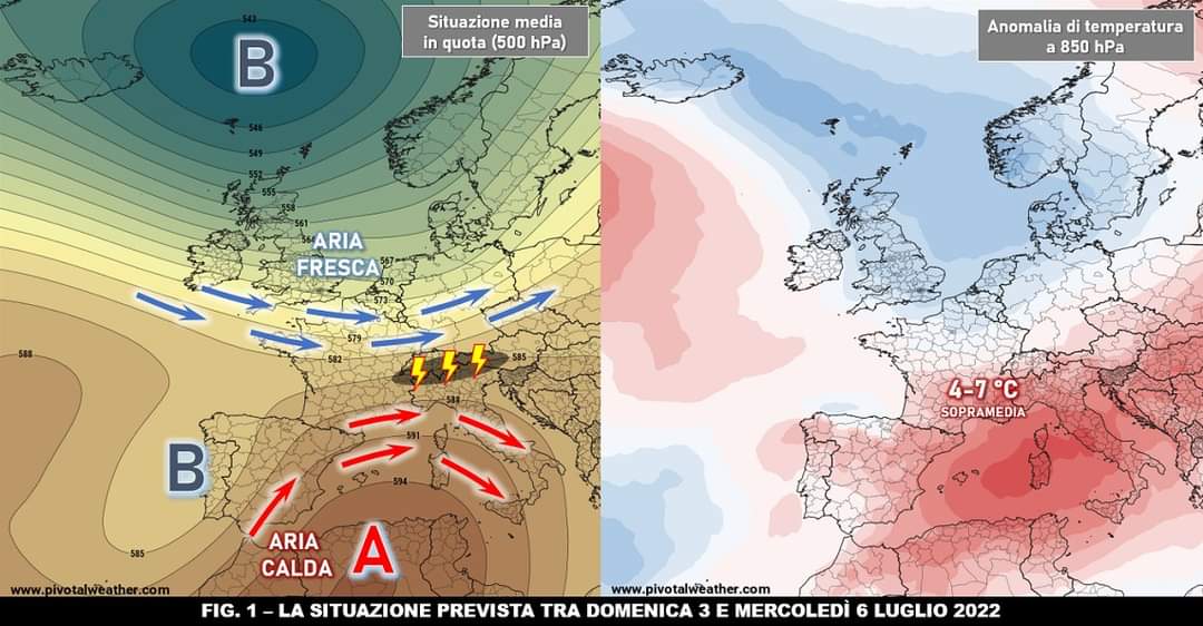 Mappe di previsione per il 3-6 Luglio 2022