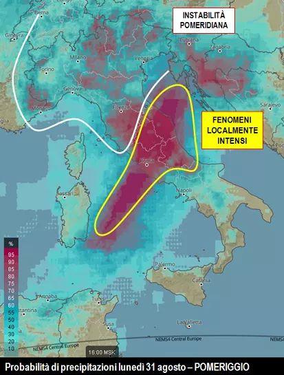 Previsione per il 31 Agosto 2020 pomeriggio