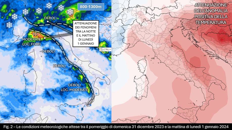 Previsione tra il 31 dicembre e il primo gennaio