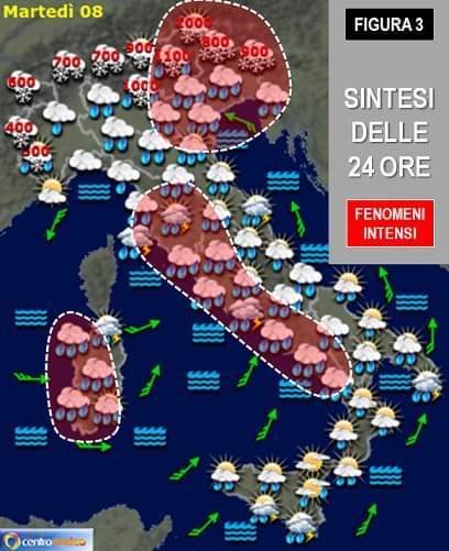 Mappe previsionale per l'8 Dicembre 2020