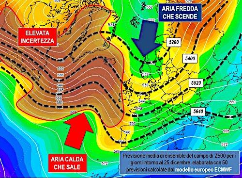 Previsione media attesa per il 25 Dicembre 2020