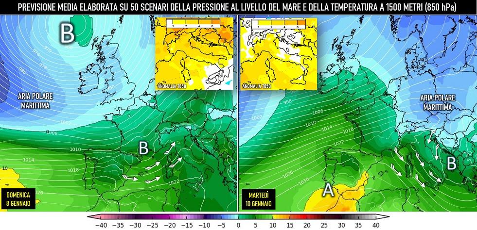 Previsione media basata su 50 scenari