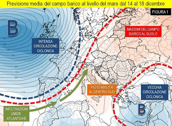 Previsione media attesa per il periodo 14-18 Dicembre 2020