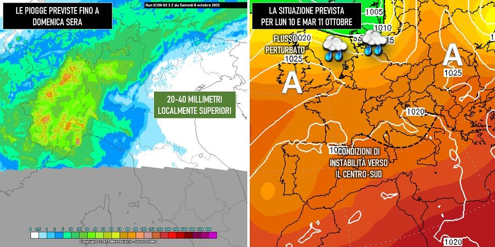 Previsione meteo 10-11 ottobre 2022