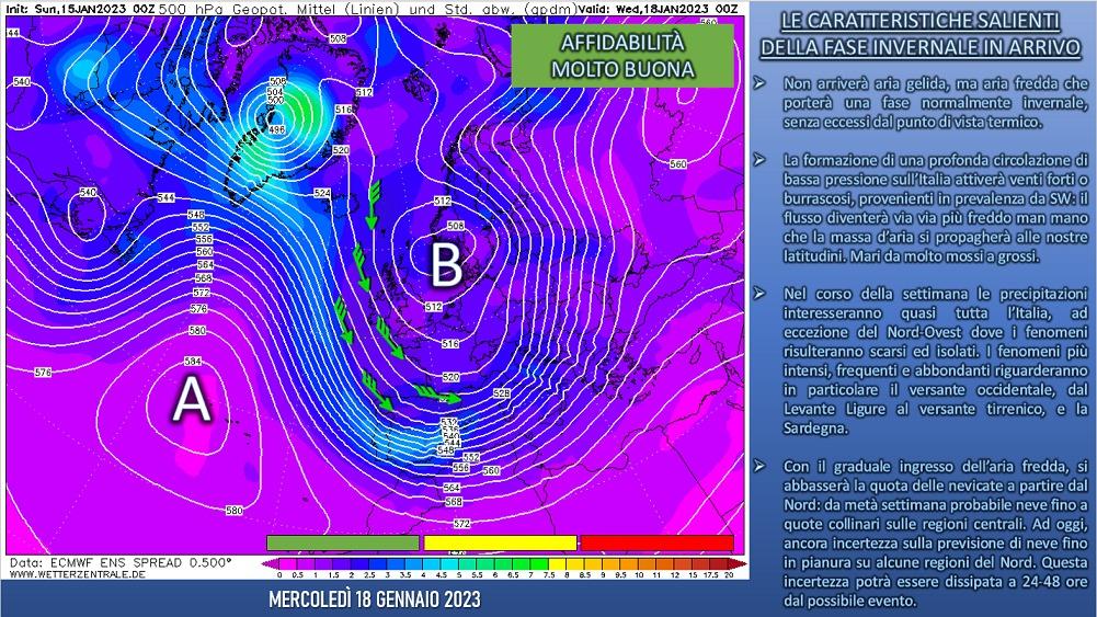 Mappa previsionale per il 18 gennaio 2023