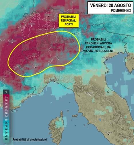 Previsione per il 28 Agosto 2020 pomeriggio