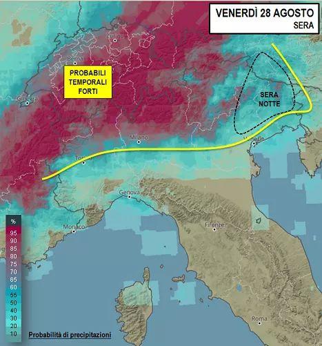 Previsione per il 28 Agosto 2020 sera