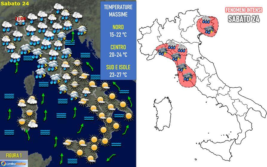 Previsioni meteo per sabato 24 settembre 2022