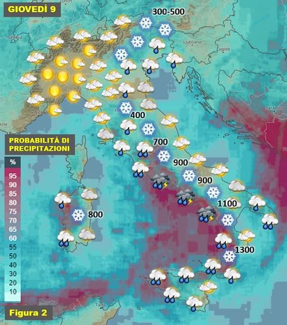 Previsioni meteo per il 9 Dicembre