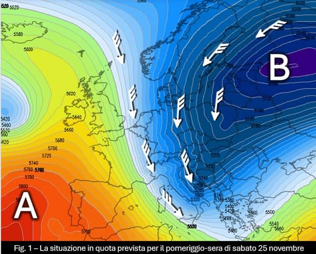 Evoluzione attesa per il 25 novembre 2023