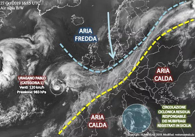 Mappa satellitare del 27 Ottobre 2019