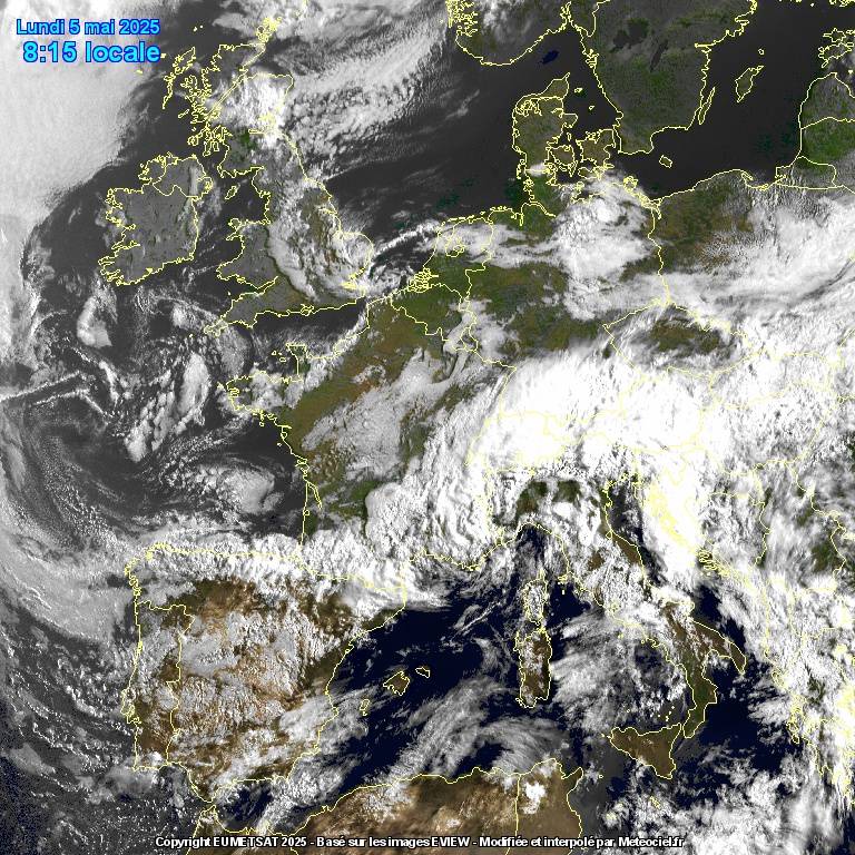 Immagine satellitare prime ore del 5 maggio 2025