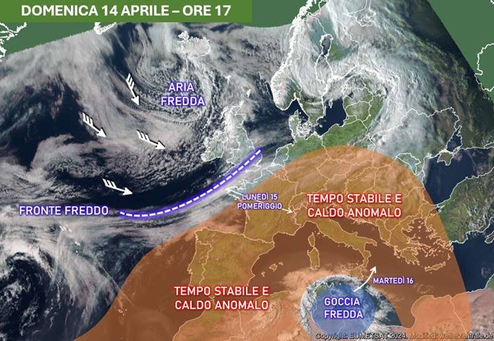 Immagine satellitare del 14 aprile 2024