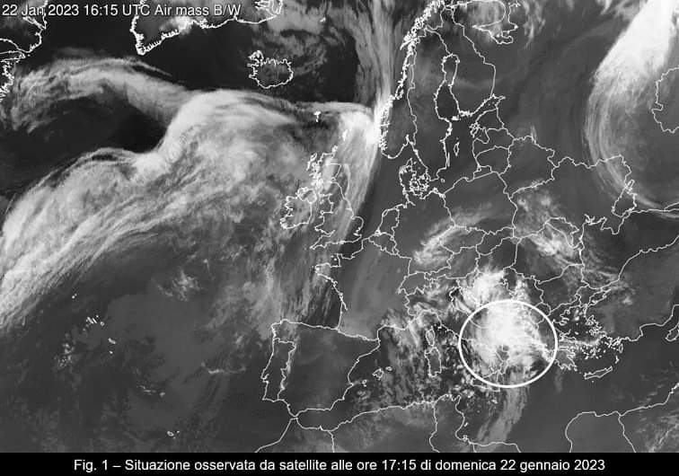 Immagine da satellite del 22 gennaio 2023